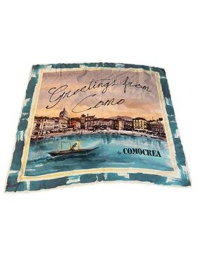 Scenic Silk Scarf Made in Italy in the Lake Como Area - NWOT